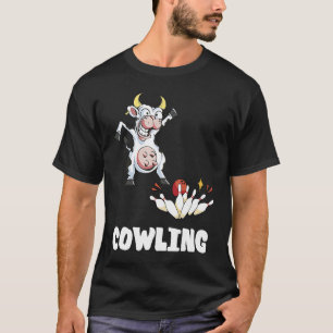 Bowling Button Cow Funny Bowling Bowler Strike Bow T-Shirt