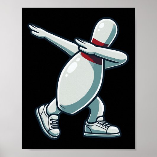 Bowling Button Dabbing Funny Bowler Bowling Lover Poster (Vorne)