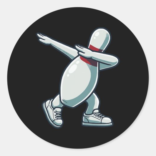 Bowling Button Dabbing Funny Bowler Bowling Lover Runder Aufkleber (Vorderseite)