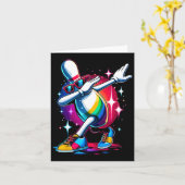 Bowling Button Dabbing Sungles Bowler Player Karte (Gelbe Blume)