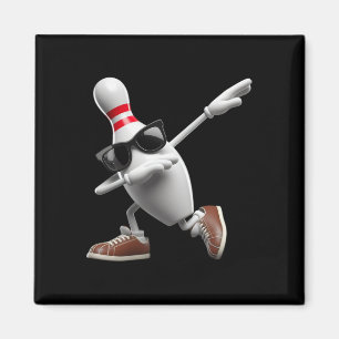 Bowling Button Dabbing Sungles Bowler Player Kids Magnet