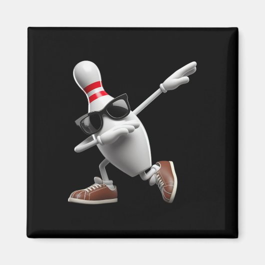 Bowling Button Dabbing Sungles Bowler Player Kids  Magnet (Vorne)