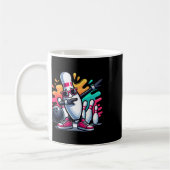 Bowling Button Dabbing Sungles Bowler Player Kinde Kaffeetasse (Links)