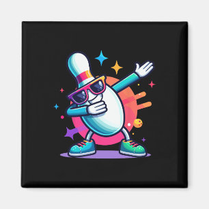 Bowling Button Dabbing Sungles Bowler Player Kinde Magnet