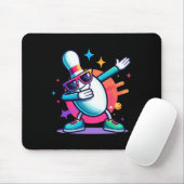 Bowling Button Dabbing Sungles Bowler Player Kinde Mousepad (Mit Mouse)