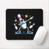 Bowling Button Dabbing Sungles Bowler Player Kinde Mousepad (Mit Mouse)
