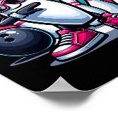 Bowling Button Dabbing Sungles Bowler Player Kinde Poster (Ecke)