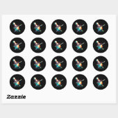 Bowling Button Dabbing Sungles Bowler Player Kinde Runder Aufkleber (Blatt)