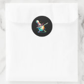 Bowling Button Dabbing Sungles Bowler Player Kinde Runder Aufkleber (Tasche)