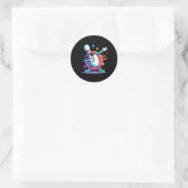 Bowling Button Dabbing Sungles Bowler Player Kinde Runder Aufkleber (Tasche)