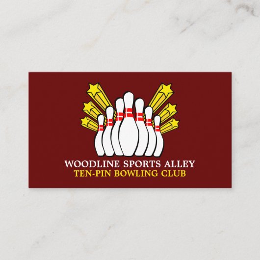 Bowling Button Design, Ten-Button Bowling Club Visitenkarte (Vorderseite)