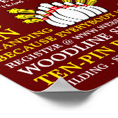 Bowling Button Design, Ten-Button Bowling Turnier Poster (Ecke)
