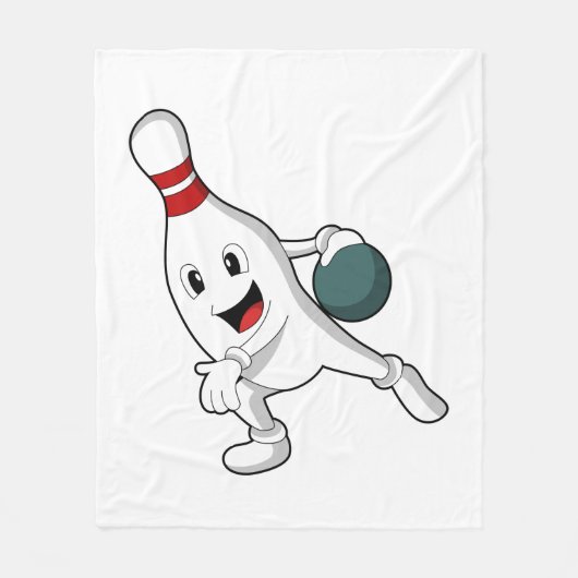 Bowling Button im Bowling mit Bowlingball Fleecedecke (Vorderseite)