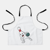 Bowling Button im Bowling mit Bowlingball Schürze (Vorderseite)