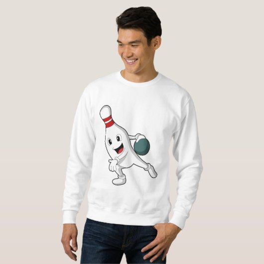 Bowling Button im Bowling mit Bowlingball Sweatshirt (Vorne ganz)
