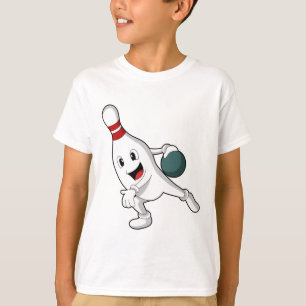 Bowling Button im Bowling mit Bowlingball T-Shirt
