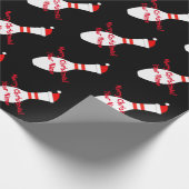 Bowling Button mit Weihnachtsmannmütze Weihnachten Geschenkpapier (Ecke)