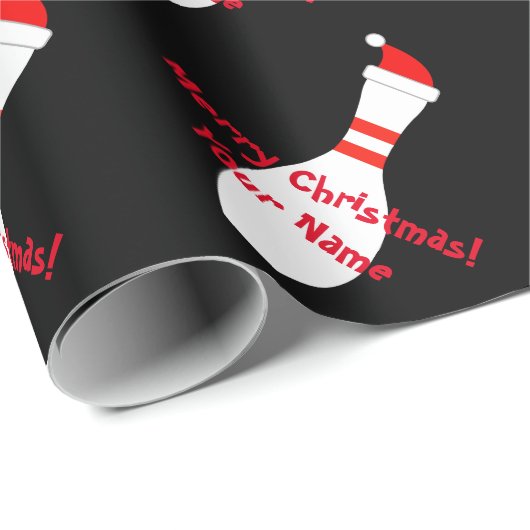 Bowling Button mit Weihnachtsmannmütze Weihnachten Geschenkpapier (Rolleneckpunkt)