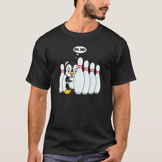 Bowling Button Niedlicher Pinguin für Bowling Kind T-Shirt (Vorderseite)