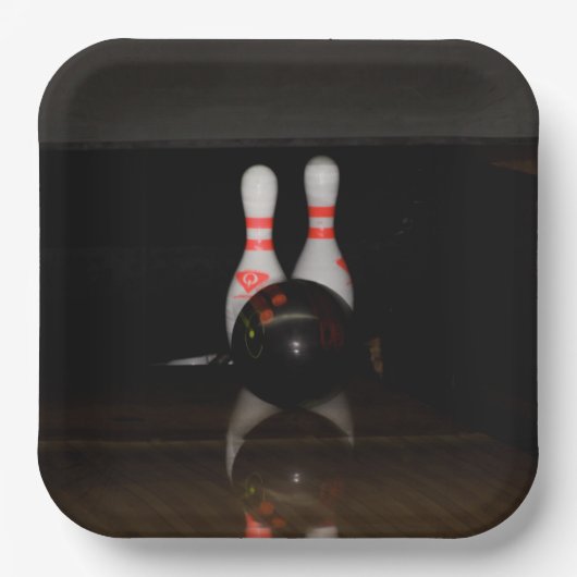 Bowling Button Pappteller (Vorderseite)