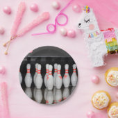 Bowling Button Pappteller (Party)