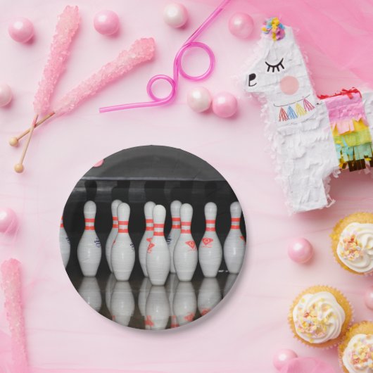 Bowling Button Pappteller (Party)