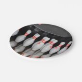 Bowling Button Pappteller (Schrägansicht)