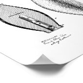 Bowling Button Patent Poster (Ecke)