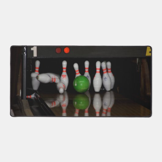 Bowling Button Schreibtischunterlage (Vorderseite)