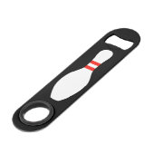 Bowling Button Speed Flaschenöffner für Bowler (Rückseite Schrägansicht)