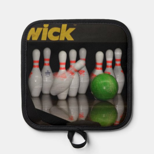 Bowling Button Topflappen (Vorderseite)
