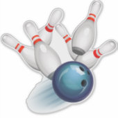 Bowling Button- und Kugelaufkleber Aufkleber (Vorderseite)