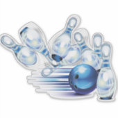 Bowling Button- und Kugelaufkleber Aufkleber (Vorderseite)