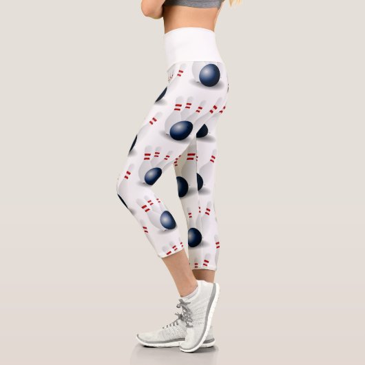 Bowling Button weiß Capri Leggings (Links)