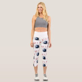 Bowling Button weiß Capri Leggings (Vorderseite)