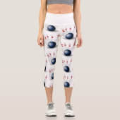 Bowling Button weiß Capri Leggings (Vorderseite)
