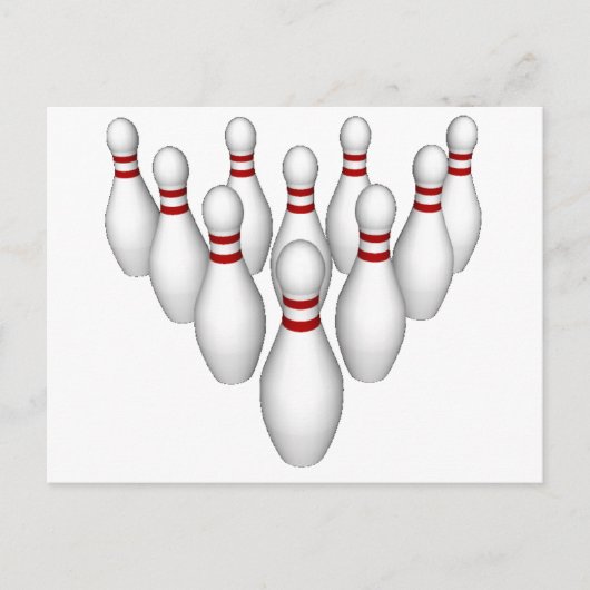 Bowling-Buttone: 3D-Modell: Postkarte (Vorderseite)
