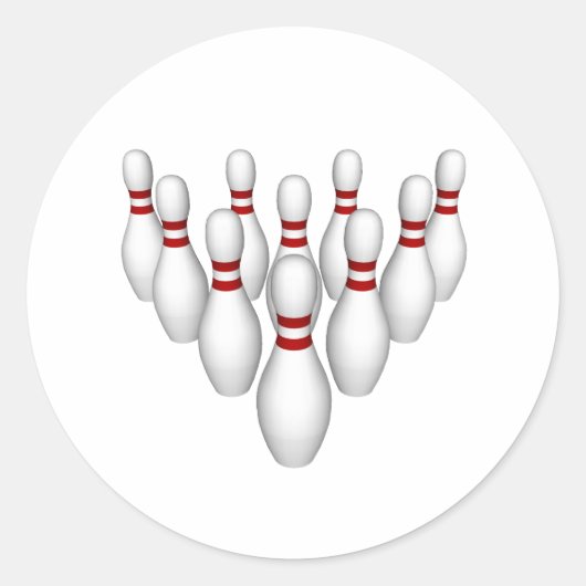 Bowling-Buttone: 3D-Modell: Runder Aufkleber (Vorderseite)