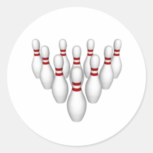Bowling-Buttone: 3D-Modell: Runder Aufkleber