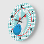 Bowling Buttone - Bowling Ball - Niedliche Sportar Große Wanduhr (Winkel)