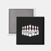 Bowling Buttone gegenüber Funny Bowler Männer Frau Magnet (Vorderseite/Rückseite)