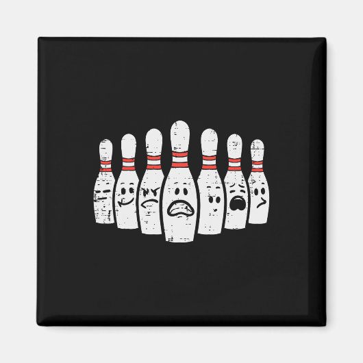 Bowling Buttone gegenüber Funny Bowler Männer Frau Magnet (Vorne)