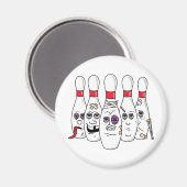 Bowling Buttone Magnet (Vorderseite/Rückseite)