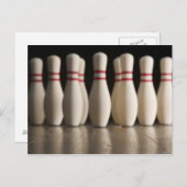 Bowling Buttone Postkarte (Vorne/Hinten)