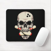 Bowling Buttone Retro Skelett Kopf Bowling Bal Mousepad (Mit Mouse)