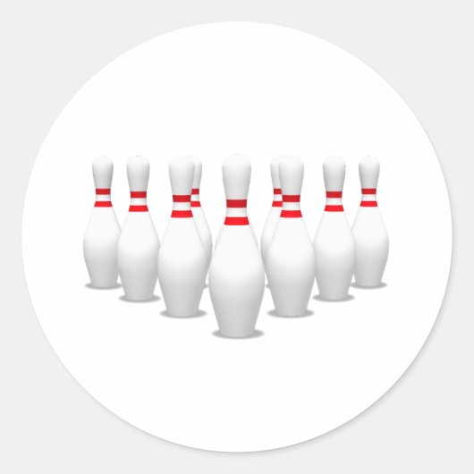 Bowling Buttone: Runder Aufkleber (Vorderseite)