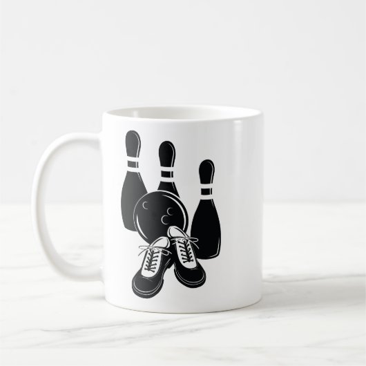 Bowling Buttone Schuhe und Ball Sportart Kaffeetasse (Links)