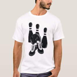 Bowling Buttone Schuhe und Ball Sportart T-Shirt