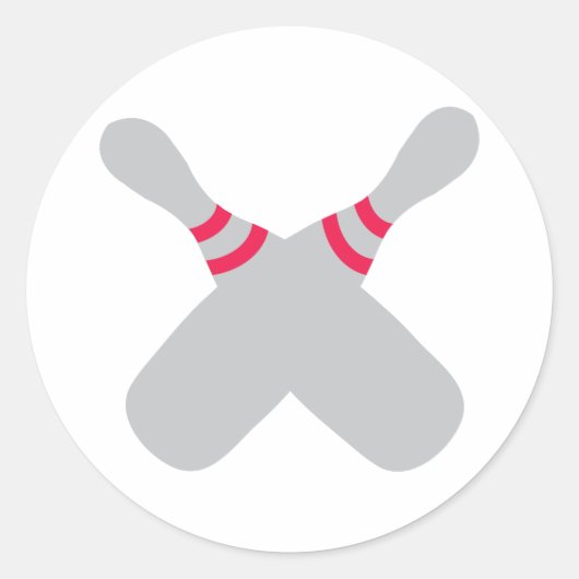 Bowling Buttone überschritten Runder Aufkleber (Vorderseite)