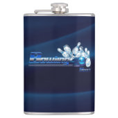 Bowling Buttone und Ball Flachmann (Vorderseite)